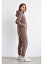 Women's 3 Thread Winter Thick Puff Fabric Tracksuit Set with Side Pockets and Fleece Inside - 2