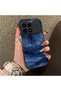 Xiaomi Poco F8 Pro 5g Compatible Navy Blue Watercolor Mountain-Star Art Pattern Acrylic Back Silicone Edge Phone Case - 2