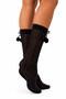Girls' Knee High Socks with Pompom Bowknot Openwork Knitted Pattern Long Socks 2-5 / 6-12 Years Old Black White - 2
