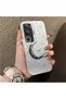 Vivo Y19S 4G/Y19S Pro Compatible Silver Engraved Moon and Star Pattern Non-Transparent Acrylic Back Silicone Edge Case - 2