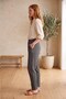 Gray Elastic Waist Pocketed Bubble Textured Relaxed Cut Palazzo Trousers - 2