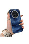 Tecno Camon 40 Premier Compatible Navy Blue Watercolor Mountain-Star Art Pattern Acrylic Back Silicone Edge Phone Case