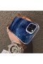 iPhone 14 Pro Compatible Navy Blue Watercolor Mountain-Star Art Pattern Acrylic Back Silicone Edge Phone Case - 4