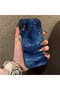 Samsung Galaxy A30/A20 Compatible Navy Blue Watercolor Mountain-Star Art Pattern Acrylic Back Silicone Edge Phone Case - 2