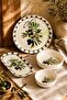 Olives 14 Piece Stackable Breakfast Set for 6 People Breakfast Presentation Set Plate with Sauce Bowl - 2