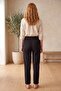 Black Elastic Waist Pocketed Bubble Textured Relaxed Fit Palazzo Trousers - 4