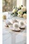 Women's Ecru Lace Detailed Stoned Bow Low Thick Heeled Bridal Slippers