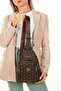 Women's Leather Monogram Patterned Cross Waist Chest and Shoulder Bag - 4