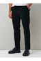 High Waist Black Cotton Velvet Trousers - 4