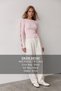Women's Powder Crew Neck Sleeve Gold Button Detailed Ottoban Blouse Alc-X14336 - 2