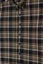 Regular fit comfortable cut buttoned collar long sleeve checkered cotton khaki men's shirt - 4