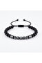 Matte Black Onyx and Hematite Stone Men's Bracelet Adjustable Elevator Jewelry - 3