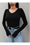 V-Neck Long Sleeve Blouse - 2