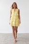 Women's Yellow Tie-Dye Detailed Layered Mini Poplin Dress Alc-X15608 - 4