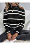 Women's Off-Shoulder Striped Knit Sweater