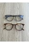 Nila Zebra Brown 51 Ekartman Cat Eye Bone Transparent Women Men Unisex Blue Light Protection Screen Glasses Eyewear - 3