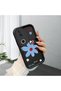 Vivo V50 Compatible Black Silicone Case Colorful Flower Pattern Camera Protected Shock Absorbing