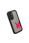 Samsung Galaxy M14 5g Compatible Black Silicone Case Black-White Striped Butterfly Pattern Camera Protected Shock Absorbing - 3