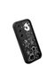 Samsung Galaxy A55 Compatible Black Silicone Case with Star and Cute Character Pattern, Camera Protection, Shock Absorption - 3