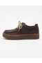 Women's tan chunky sole lace-up casual loafers - 3