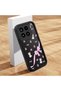 Xiaomi Mi 15 5g Compatible Black Silicone Case Cat-Pink Ribbon Flower Pattern Camera Protected Shock Absorbing - 2