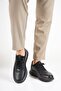 Genuine Leather Men's Walking Shoes Casual Comfort Stretch Structure Laceless Use Orthopedic Daily Comfortable Sole Black Sneaker - 2