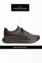 Genuine Leather Men's Walking Shoes Casual Comfort Stretch Structure Laceless Use Orthopedic Daily Comfortable Sole Brown Sneaker