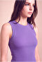 Women's Cotton Lilac Sleeveless Crew Neck Ribbed Undershirt Sanne - 5
