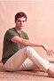 Men's 100% Cotton Green Short Sleeve Crew Neck Basic T-Shirt Olav - 2