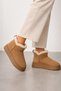 Cipher Ug Suede Women's Winter Ankle Boots with Fur Inside - Tan