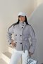 Zr Women's Stand Collar Belted Short Lined Comfortable Fit Gray Cashmere Coat - 6