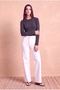 Women's Viscose Blended Dark Gray Melange Long Sleeve Crew Neck Blouse Pernille - 2