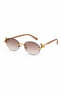 Sindy Oval Gold Uv Protection Sunglasses - 3