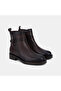 Women's Brown Belt Detailed Zippered Leather Boots