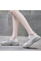 Women's Beige Mesh Lace-Up Sneakers - 8