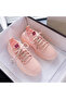Women's Pink Canvas Lace-Up Sneakers - 5