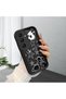 Samsung Galaxy S25 Fe Compatible Black Silicone Case with Star and Cute Character Pattern, Camera Protection, Shock Absorption
