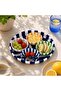 Home 26 cm Sardines Blue Fruit Plate and 4-Piece Snack Bowl Set - 3