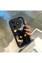 Tecno Spark 10 Pro(Ki7) Compatible Black Silicone Case Starry Night Black Cat Pattern Camera Protected Shock Absorbing