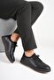 Genuine Leather Men's Walking Shoes Casual Comfort Stretch Structure Laceless Use Orthopedic Daily Comfortable Sole Black Sneaker Napoli - 4