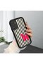 Samsung Galaxy M34 Compatible Black Silicone Case Black-White Striped Butterfly Pattern Camera Protected Shock Absorbing