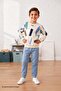 Boy's Geometric Patterned School Daily Tracksuit Set Esf7038 - 3