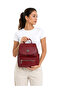 Burgundy Women's Medium Size Faux Leather Backpack Snm1449 - 5