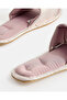 Women Pink Flower Trim Mule Slippers - 4