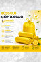 Drawstring Garbage Bag Lemon Scented 65×70 cm Large Size 5 Rolls Durable Leak-Proof Thick Garbage Bag - 2