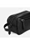 Men's Black Zippered Leather Handbag - 4