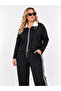 Plus Size Contrast Collar Zipper Stripe Detailed Stylish Sporty Women's Two-Piece Set - 6