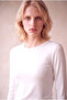 Women's Modal White Long Sleeve Crew Neck Blouse Pernille - 4