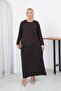 Plus Size Modal Fabric Skirt Set with Stones - 2