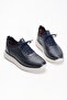 Genuine Leather Men's Walking Shoes Casual Comfort Stretch Structure Laceless Use Orthopedic Daily Comfortable Sole Navy Blue Sneaker - 7